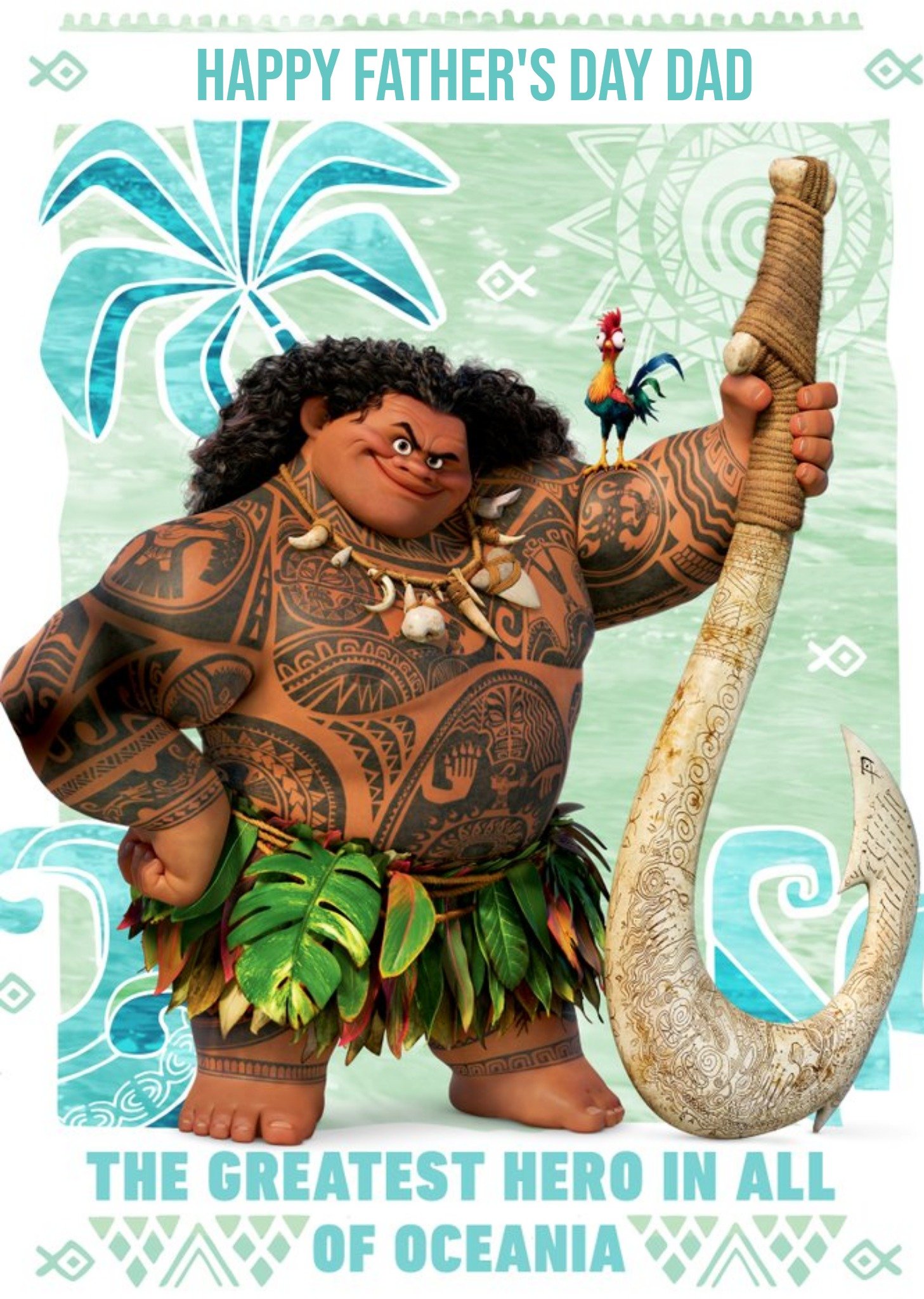 Moana Maui Father's Day Card - Personalised Maui Card