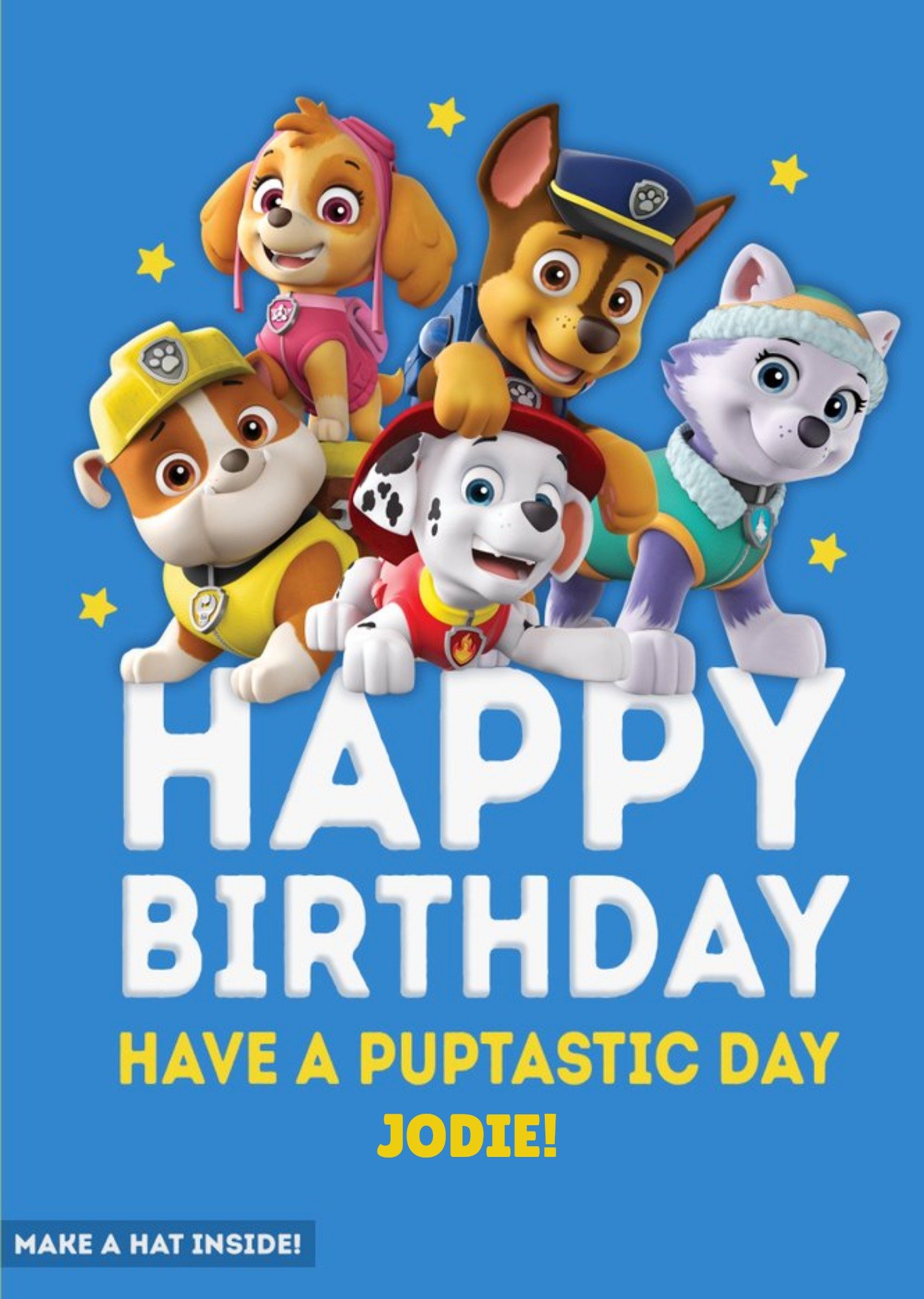 Paw Patrol Birthday Have A Puptastic Day Birthday Card, Large