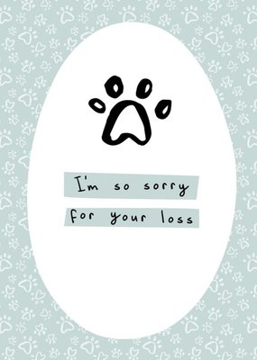 Paw Print Design Pet Sympathy Card