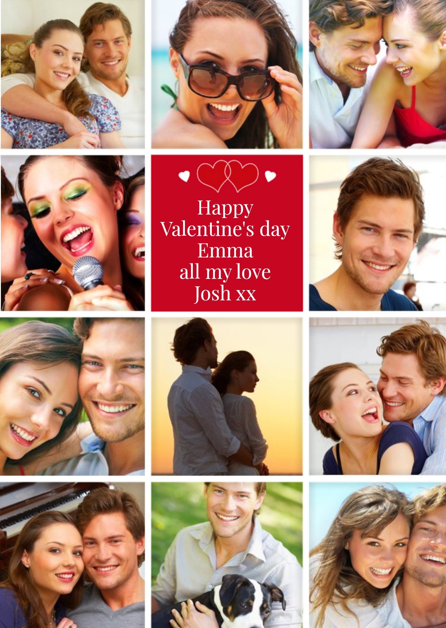 11 Squares Personalised Photo Upload Happy Valentine's Day Card Ecard