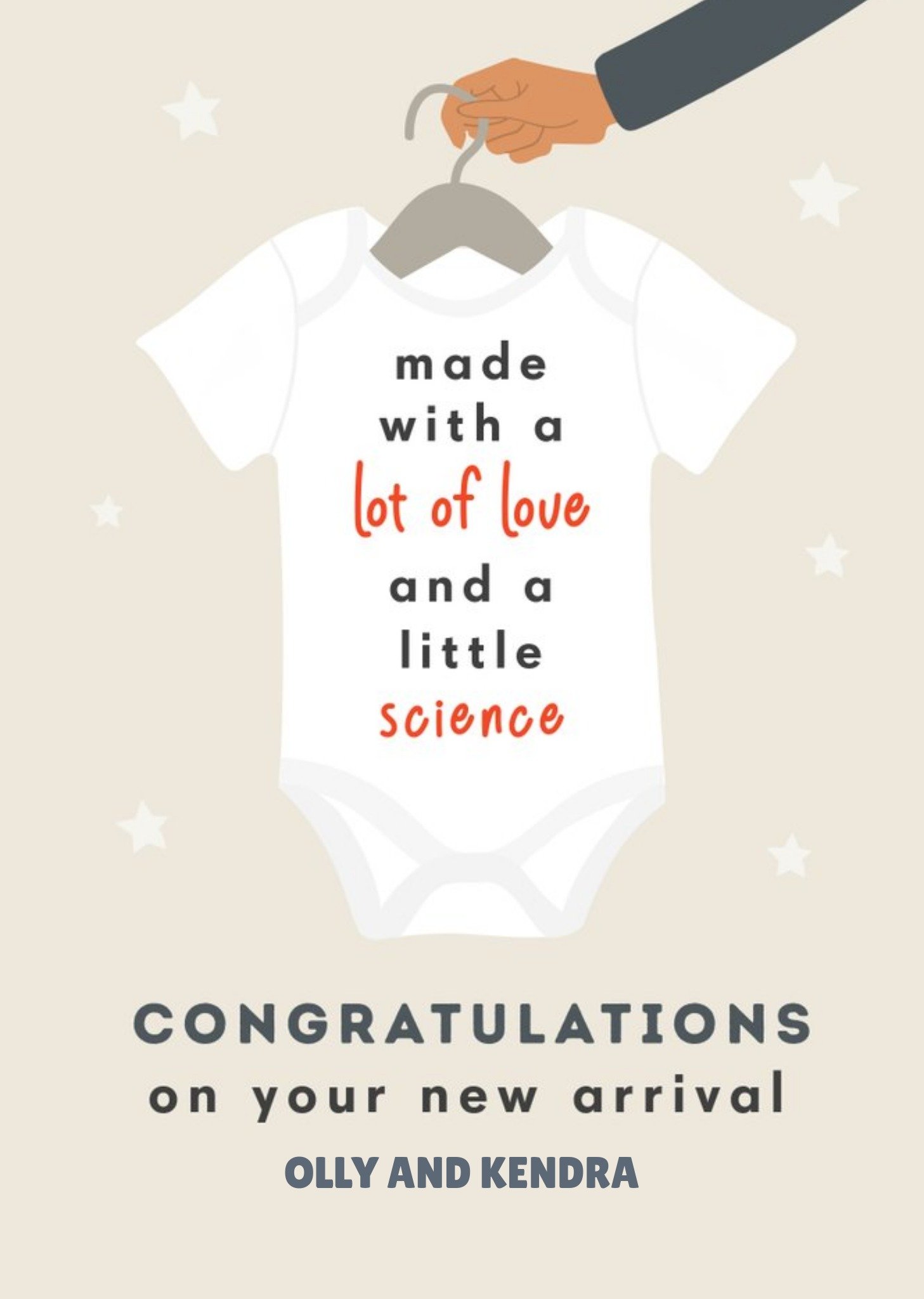 Moonpig Made With Love And Science Ivf New Baby Card, Large
