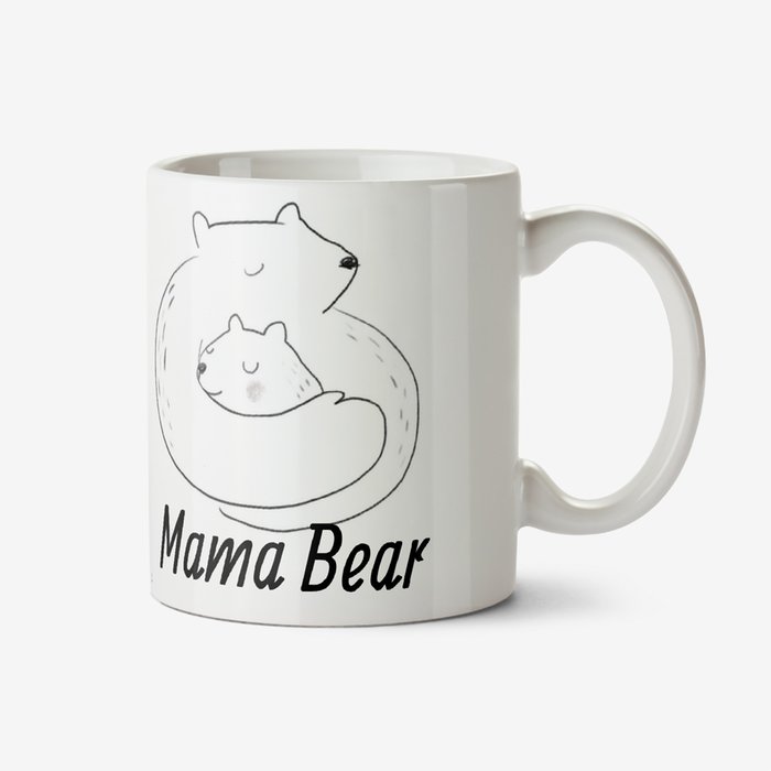 Cute Mama Bear Illustration Photo Upload Mug