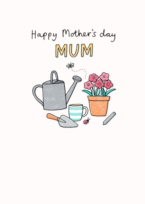 Happy Mother's Day Mum Gardening Illustrations Card
