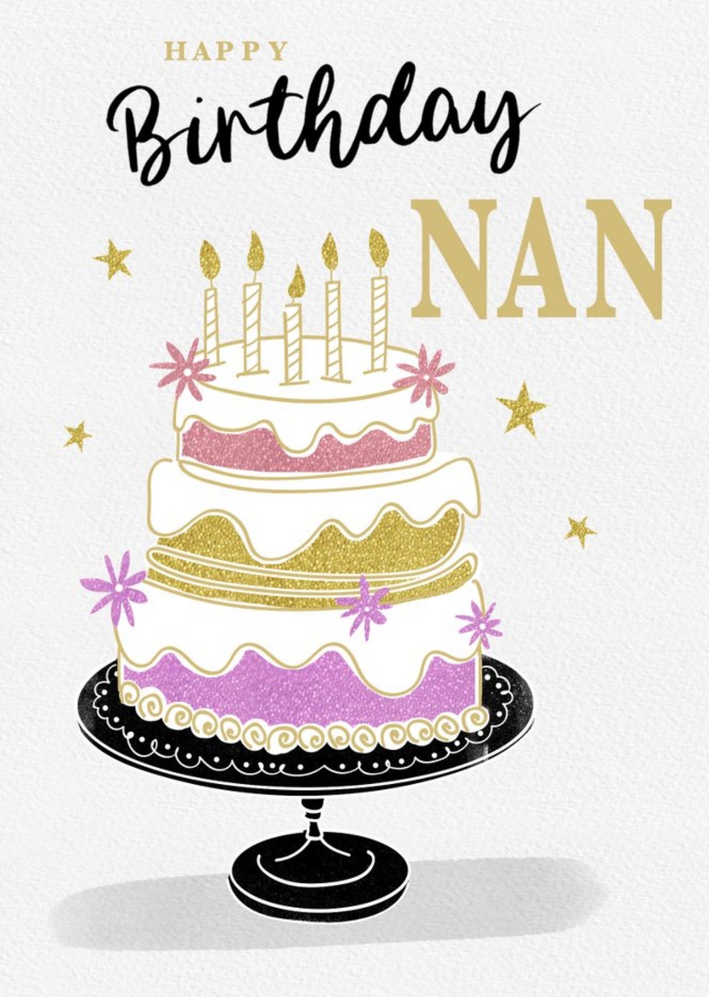 Moonpig Illustration Of A Birthday Cake Nan's Birthday Card Ecard
