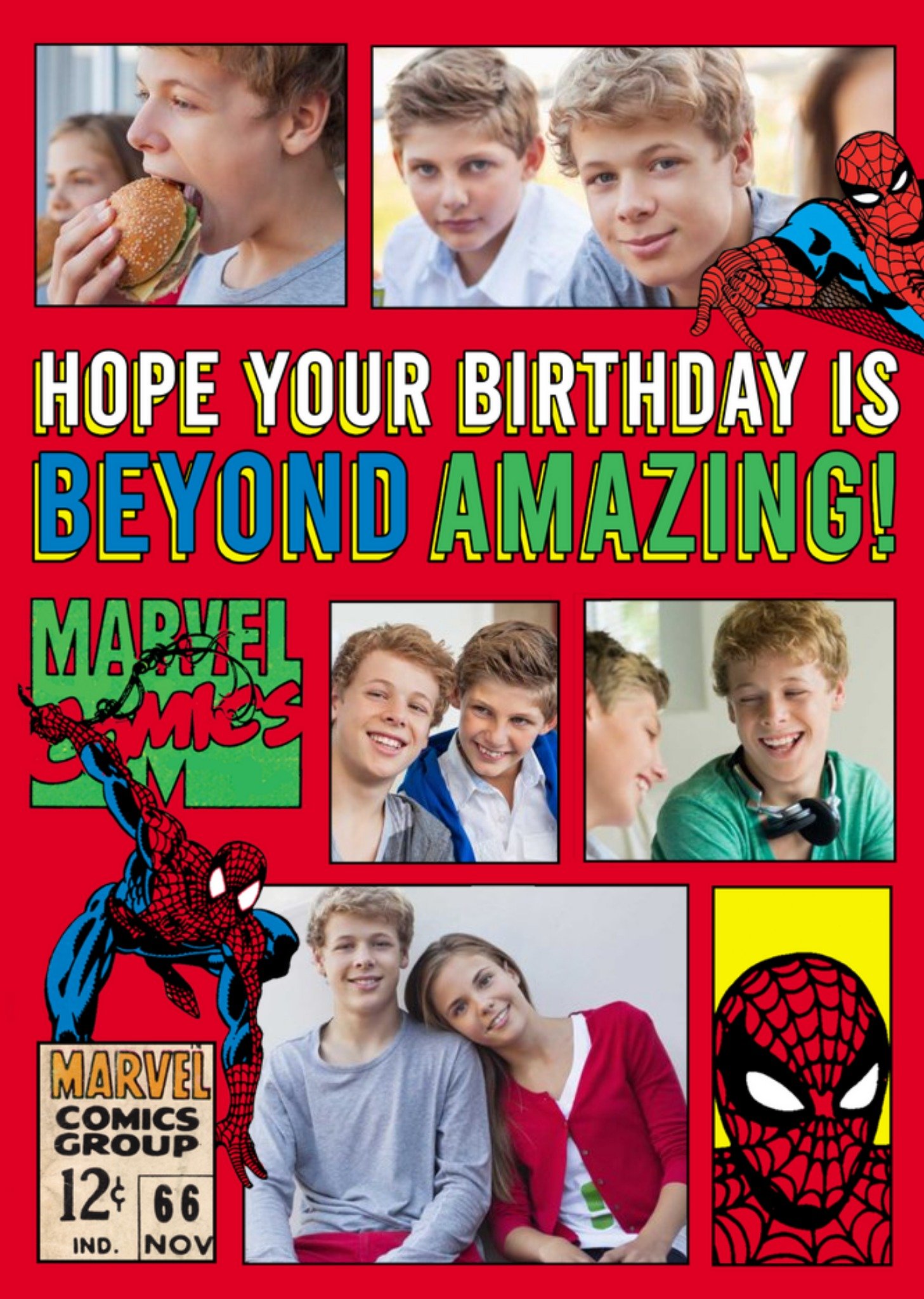 Marvel Spider-Man Photo Upload Birthday Card, Large