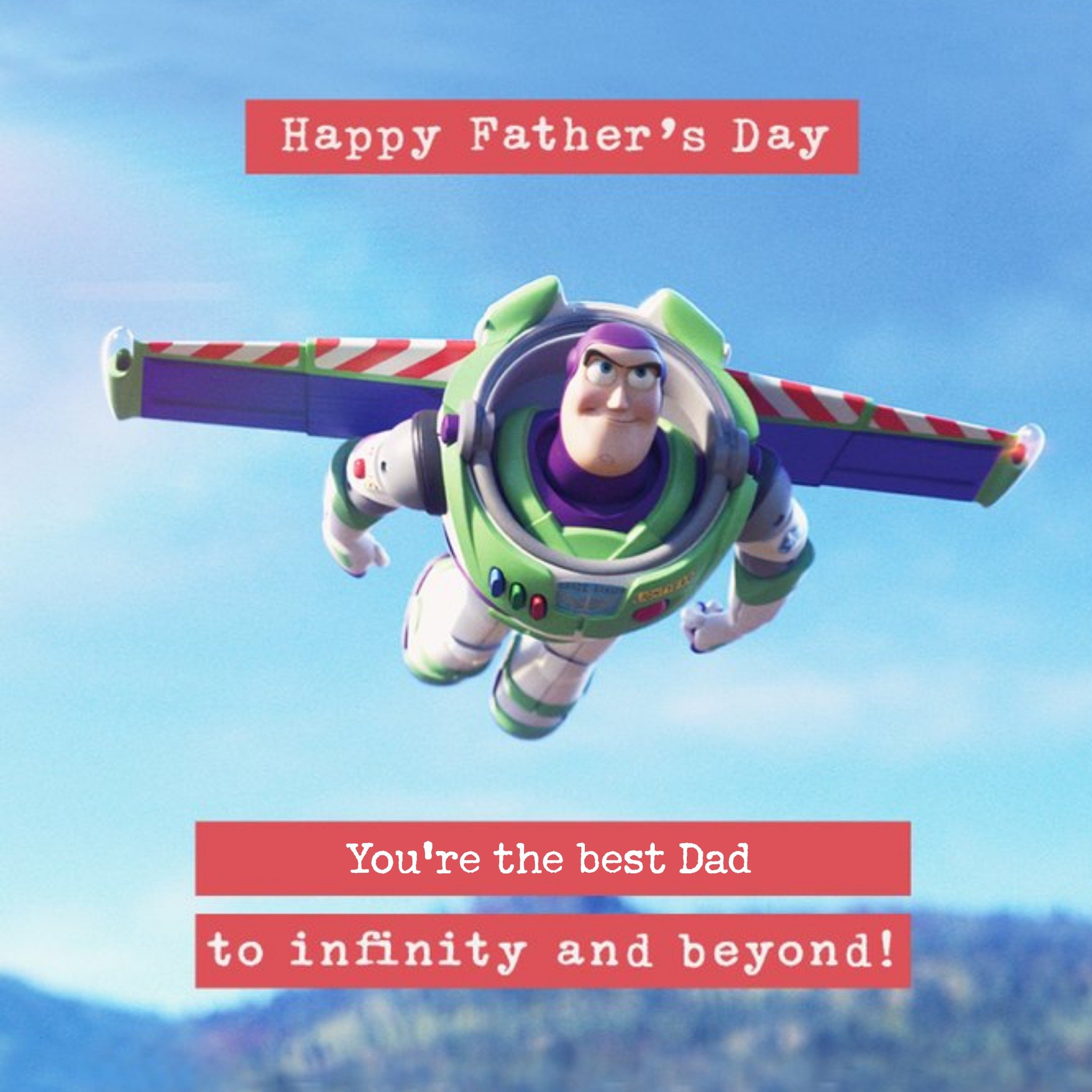 Disney Toy Story 4 - Father's Day Card - To Infinity And Beyond, Square