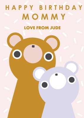 LR Studio Illustration Bears Mommy Cartoon Birthday Card