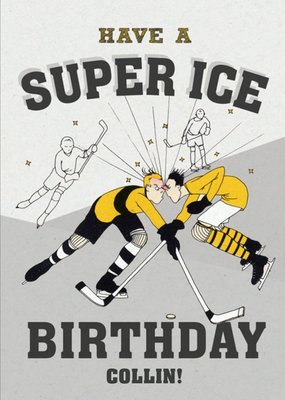 Ice Hockey Birthday Card