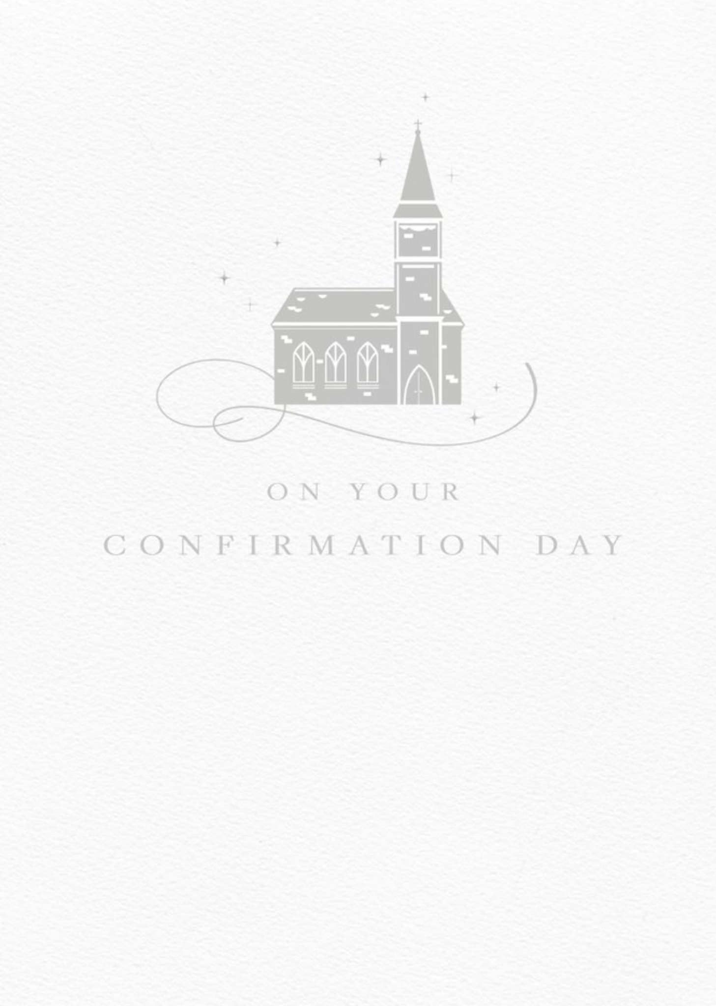 Spot Illustration Of A Church On White Textured Paper Confirmation Card Ecard