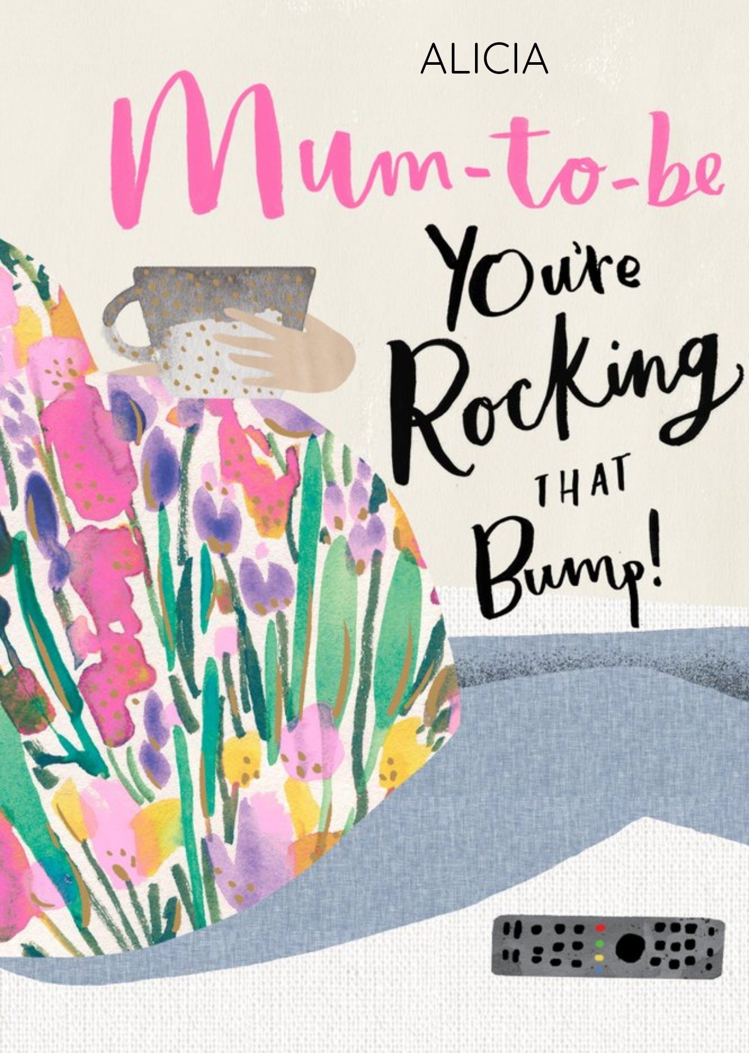 Personalised Illustrative You're Rocking That Bump Card Ecard