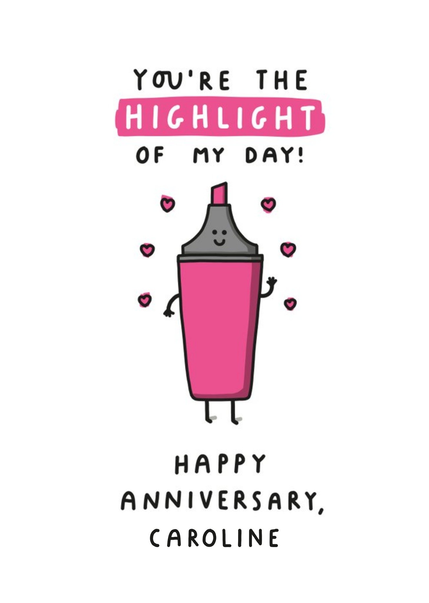 Moonpig Mungo And Shoddy You Are The Highlight Of My Day Humour Anniversary Card, Large