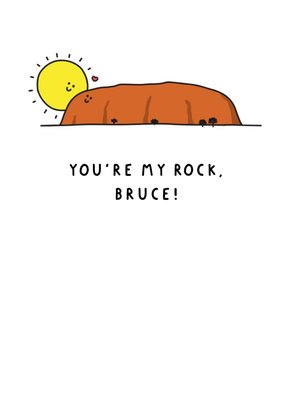 Illustration Of The Sun And Uluru Funny Pun Valentine's Day Card