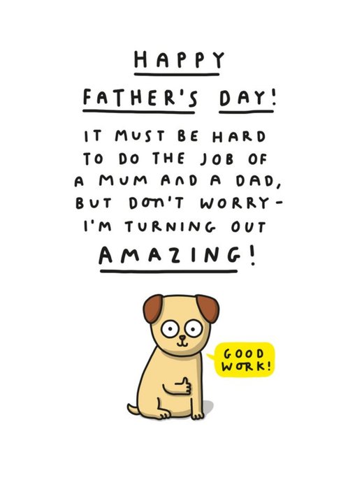 Mungo And Shoddy Job Of Mum And Dad Father's Day Card