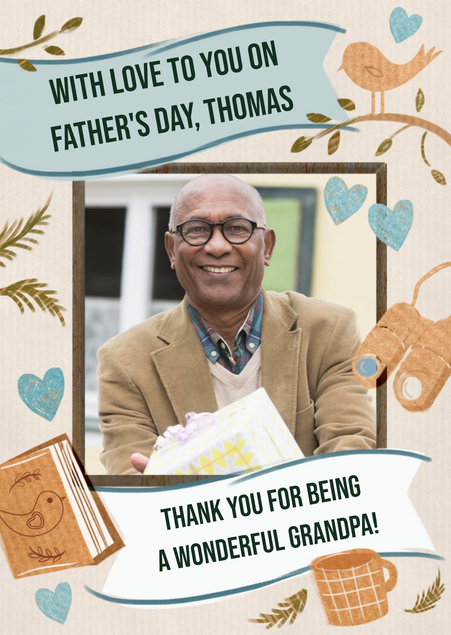 A Wonderful Grandpa Photo Upload Father's Day Card