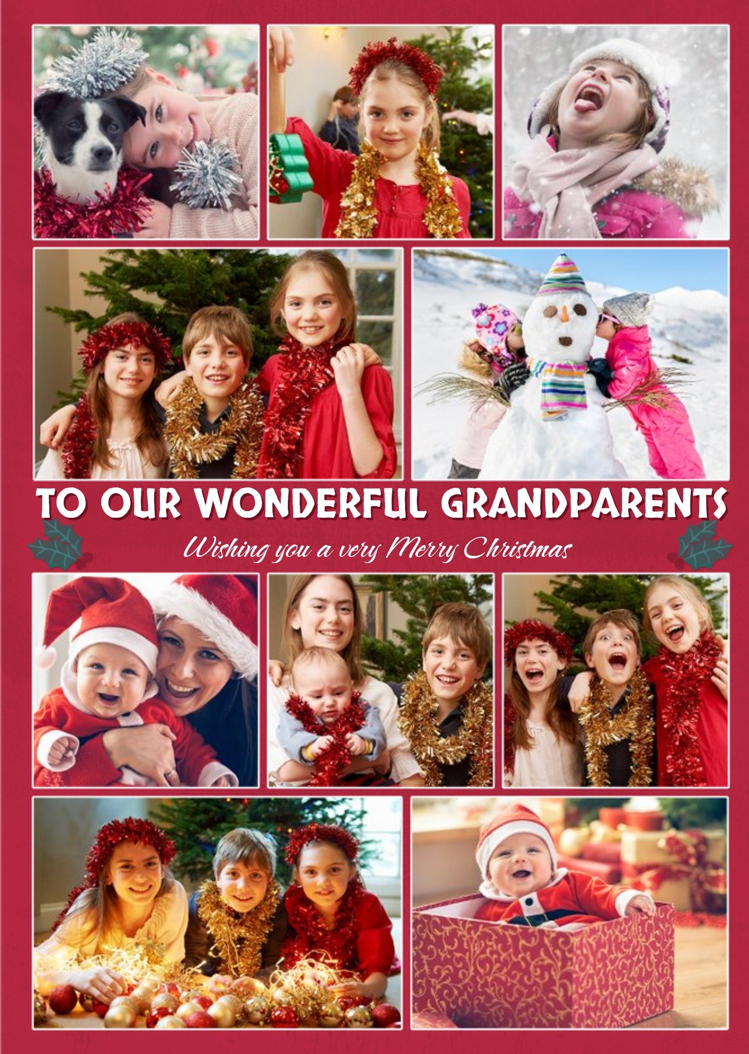 From The Kids Multiple Photo Upload Christmas Card For Grandparents Ecard