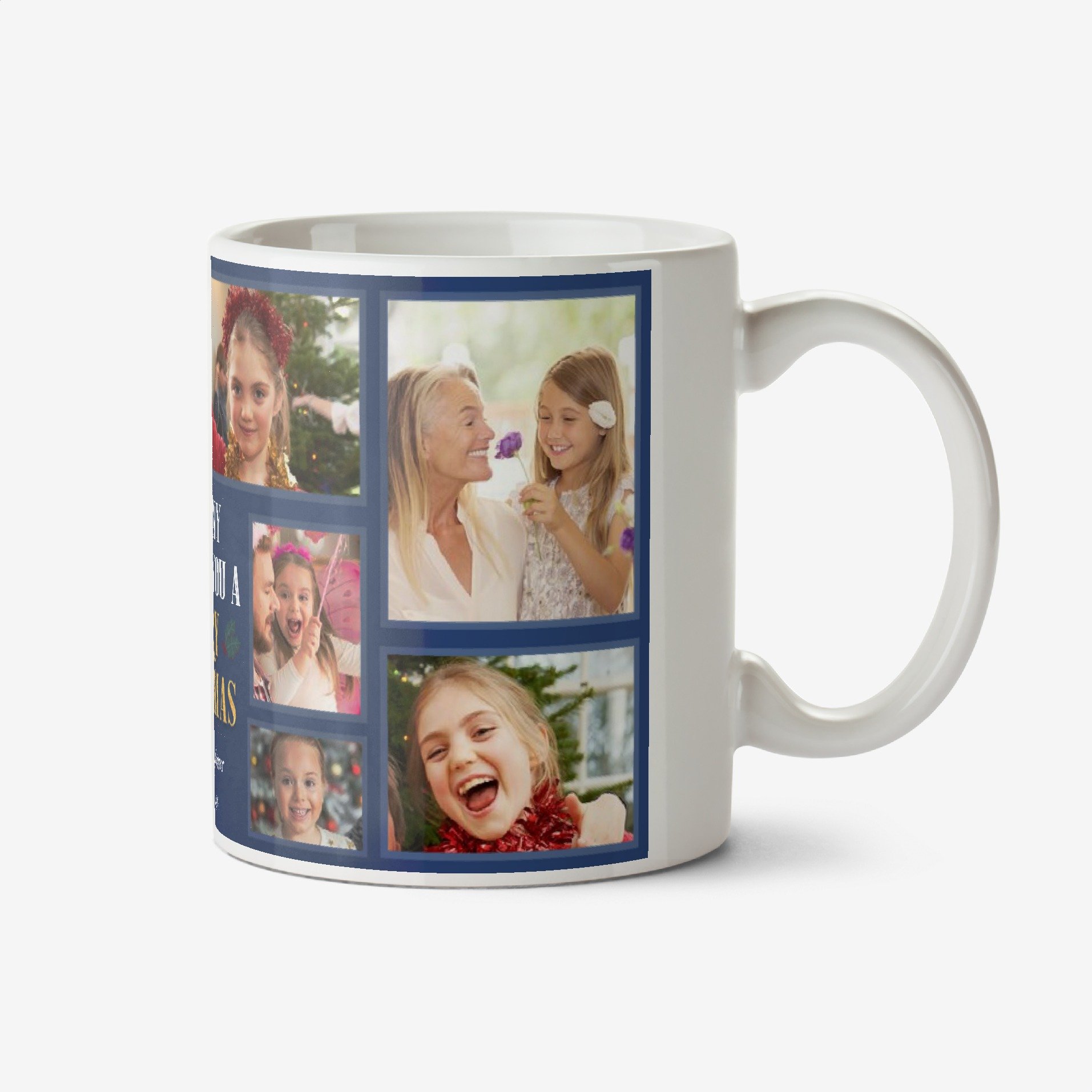 Multi Photo Upload Christmas Mug For Nanny Ceramic Mug