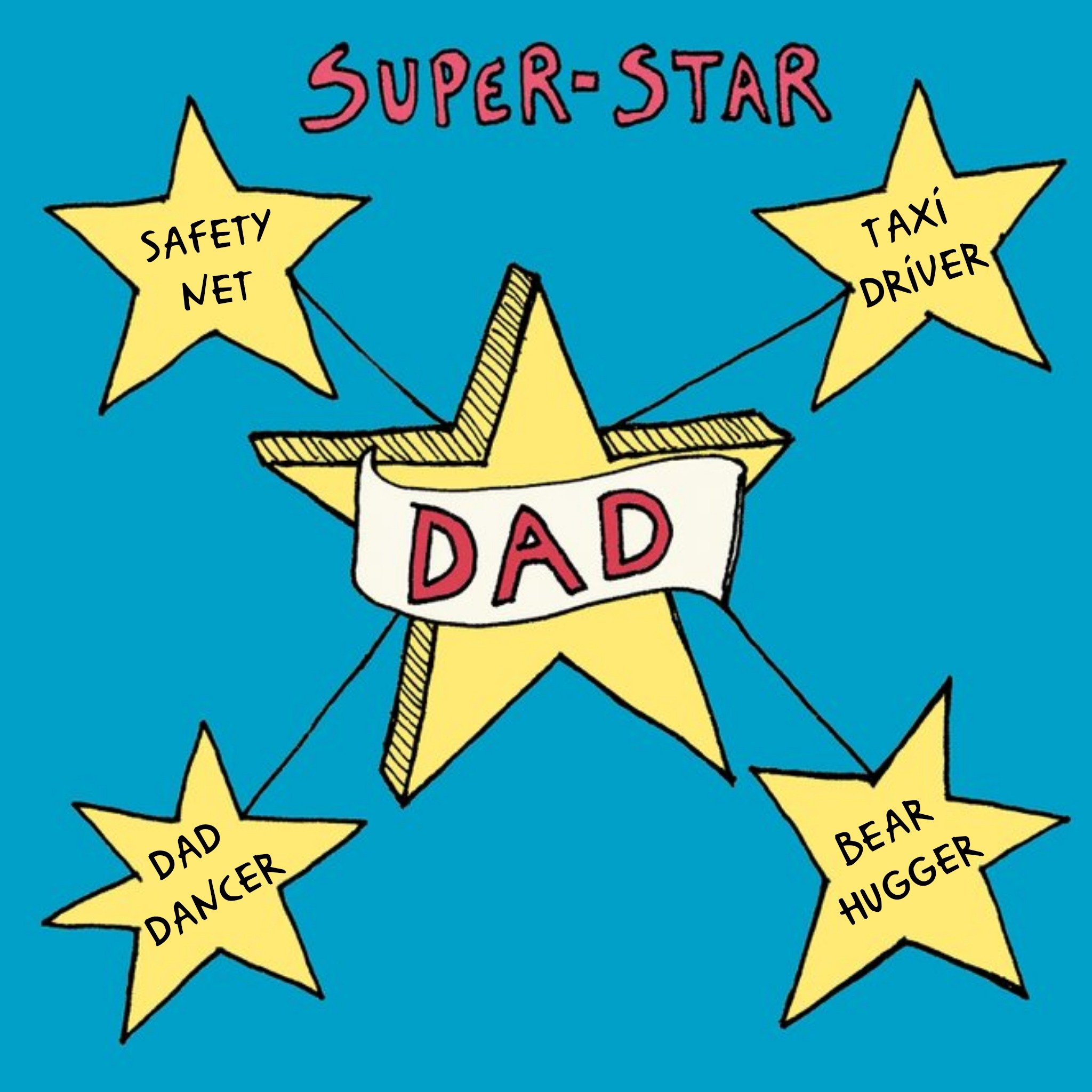 Moonpig Father's Day Card - Superstar Dad - Funny, Square