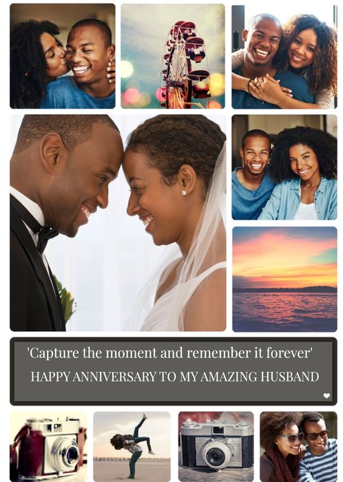 Happy Anniversary photo upload Card To my Amazing Husband