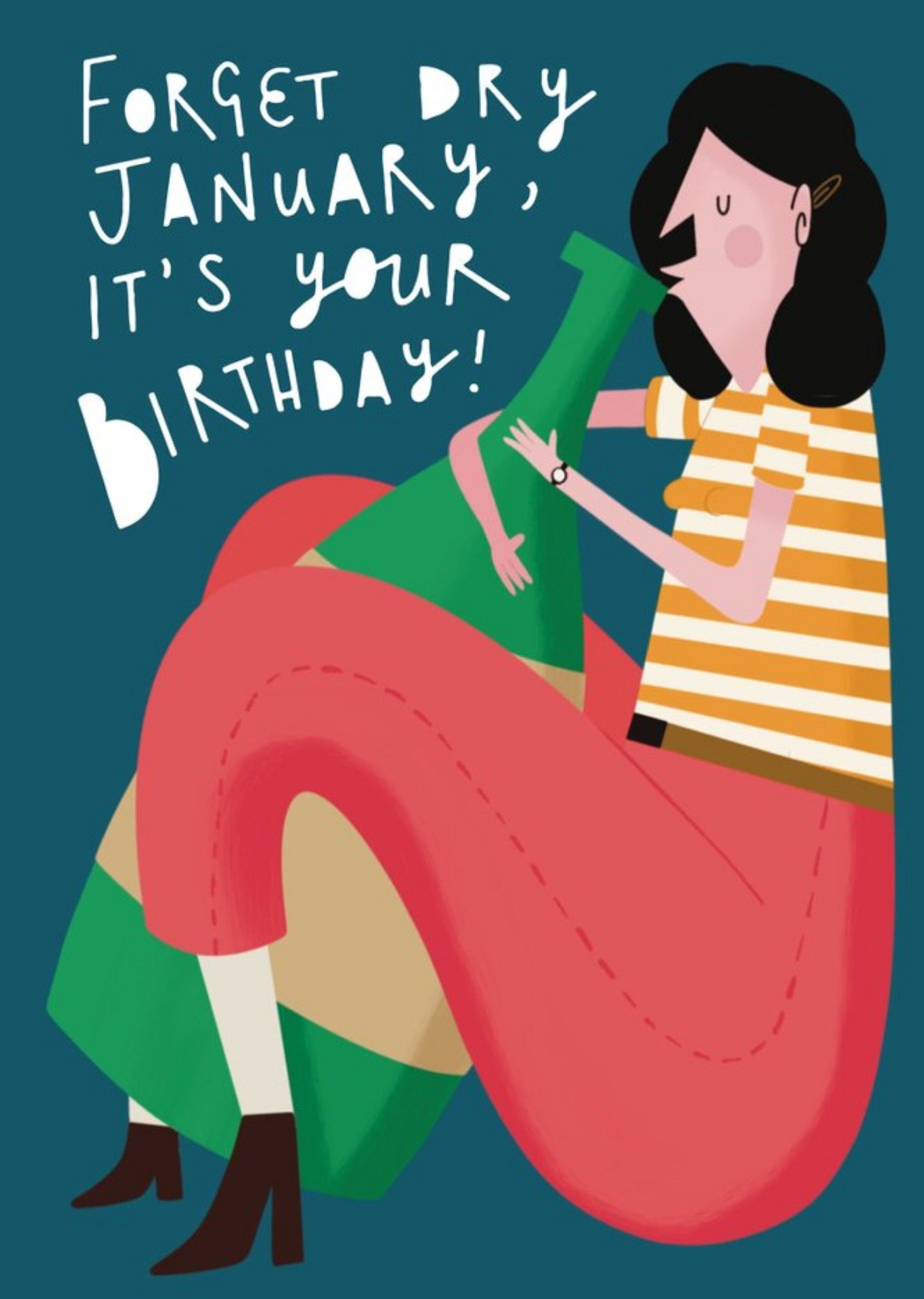 Moonpig Forget Dry January It's Your Birthday Card, Large
