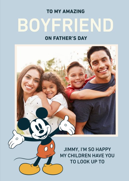 Disney Mickey Mouse Boyfriend Photo Upload Father's Day Card