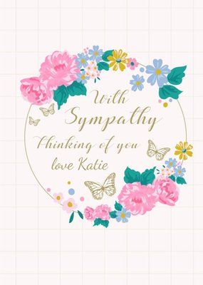 Floral Butterfly Sympathy Card