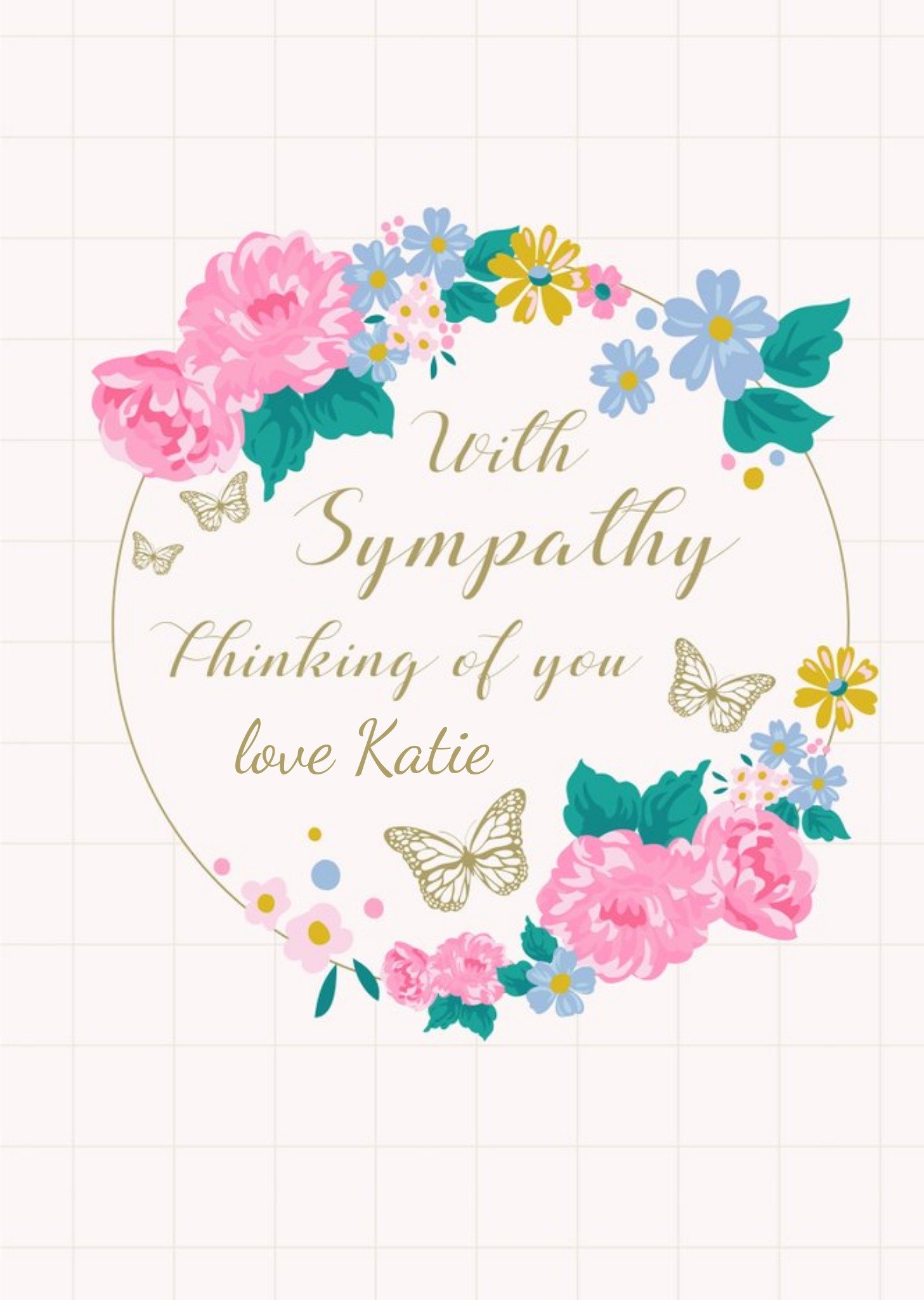 Floral Butterfly Sympathy Card Ecard