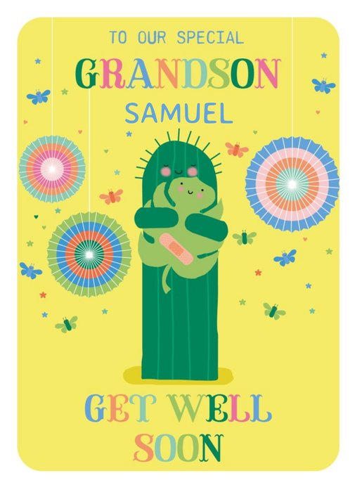 Cute And Colourful Grandson Get Well Soon Card
