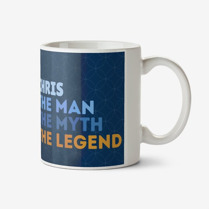 The Man The Myth The Legend Typographic Birthday Mug
