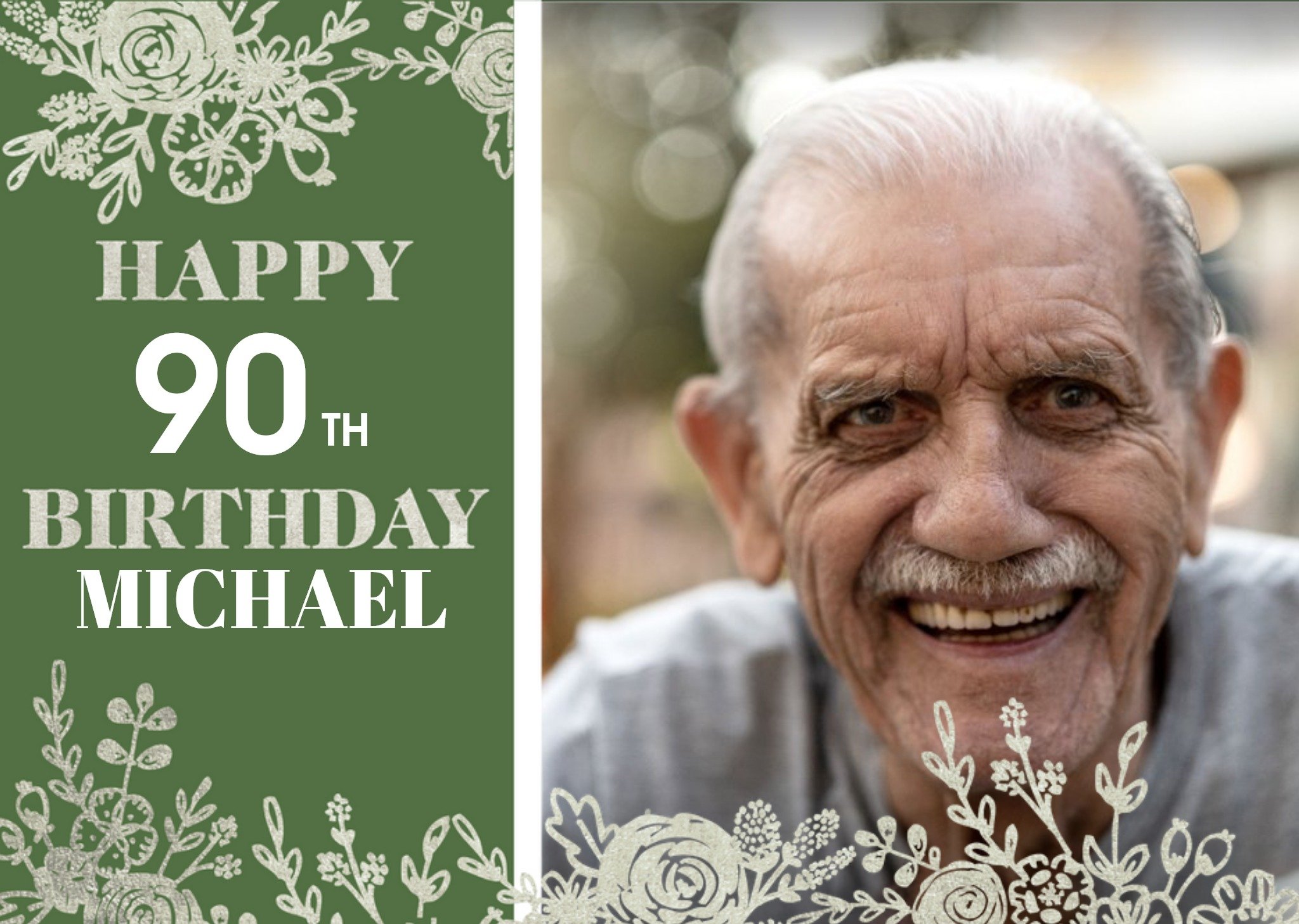 90th Birthday Photo Upload Card Ecard