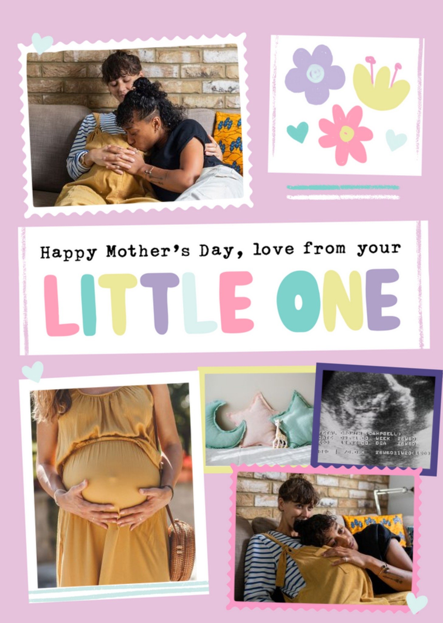 Moonpig Pastel Love The Little One Mother's Day Card Ecard