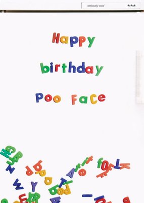 Rude Funny Happy Birthday Poo Face Card
