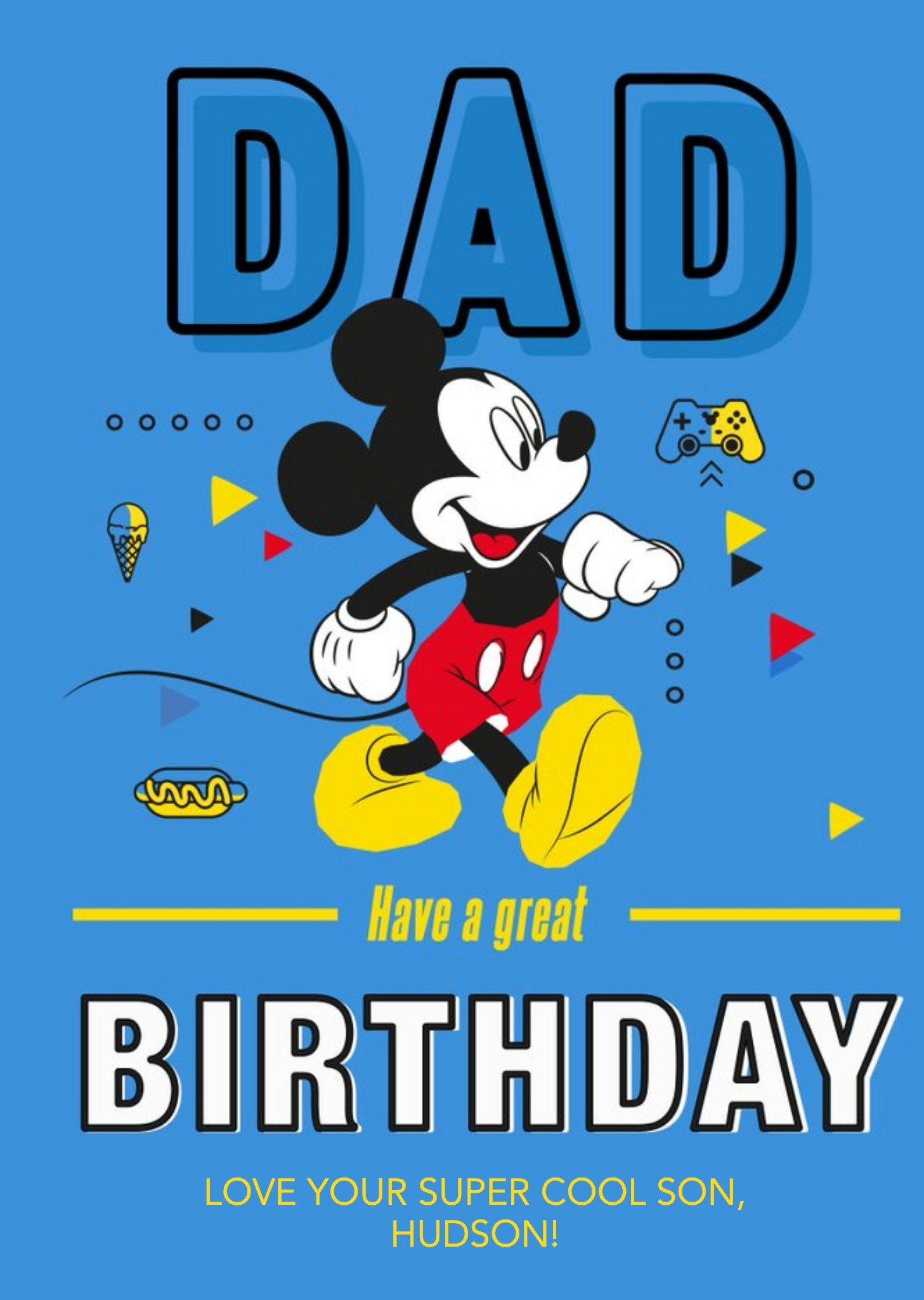 Disney Mickey Mouse Coolest Dad Birthday Card Ecard