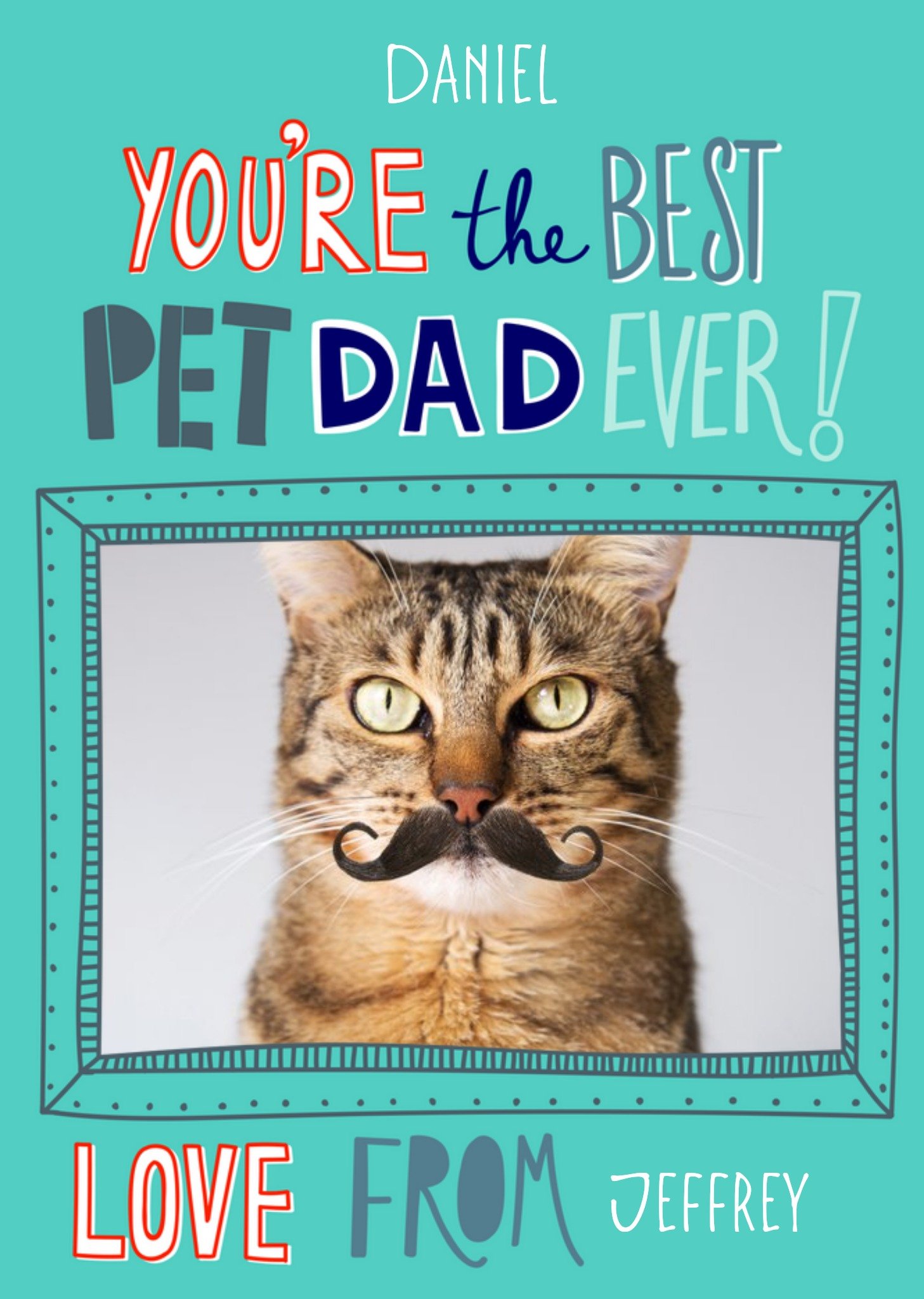 Moonpig Personalised Youre The Best Pet Dad Ever Photo Card, Large