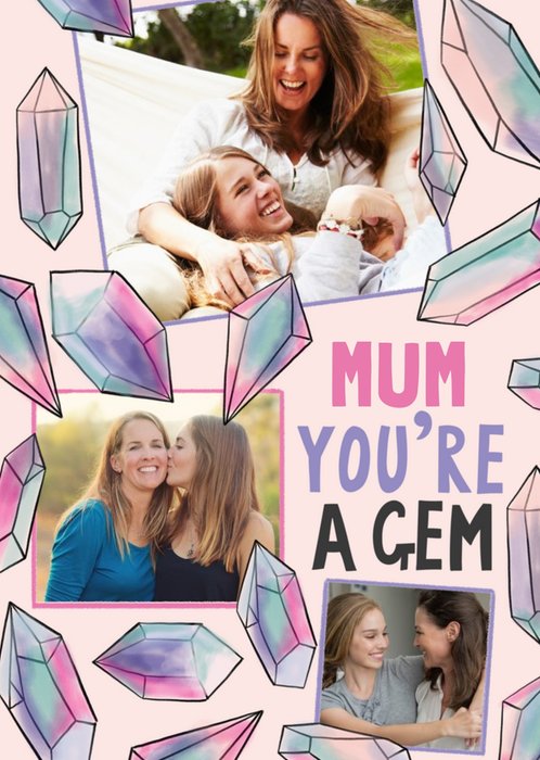 Colourful Stones Mum You're A Gem Mother's Day Card