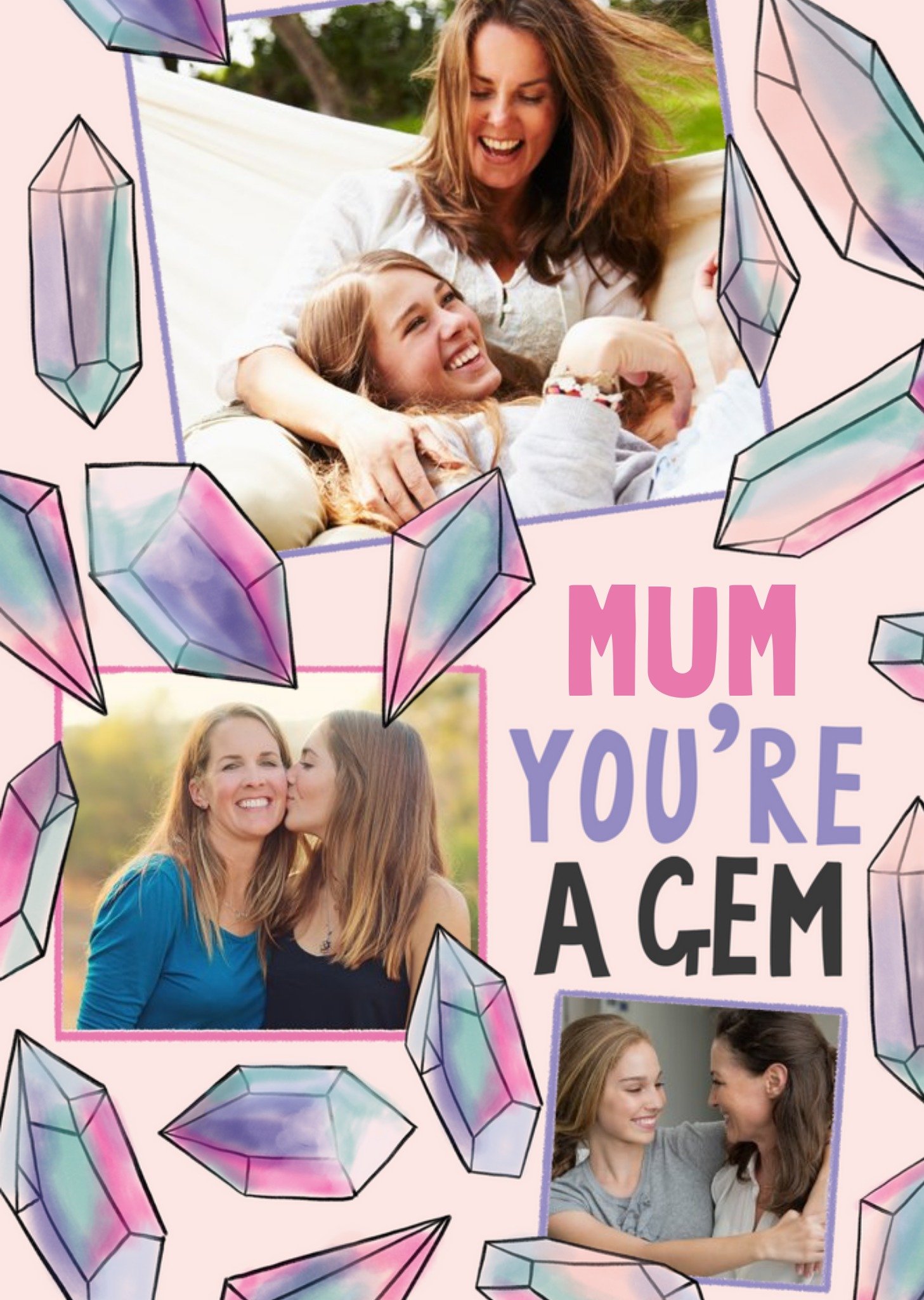 Colourful Stones Mum You're A Gem Mother's Day Card Ecard