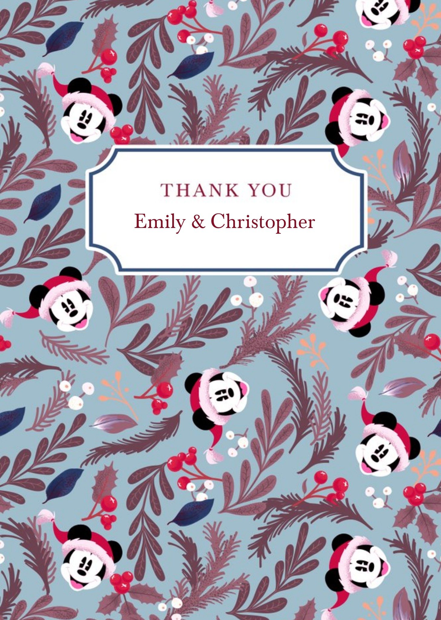 Disney Luxe Christmas Thank You Card Ecard