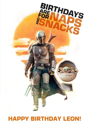 Star Wars The Mandalorian Jedi Yoda Naps And Snacks Birthday Card
