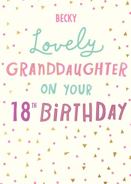 Patterned Granddaughter Birthday Card 