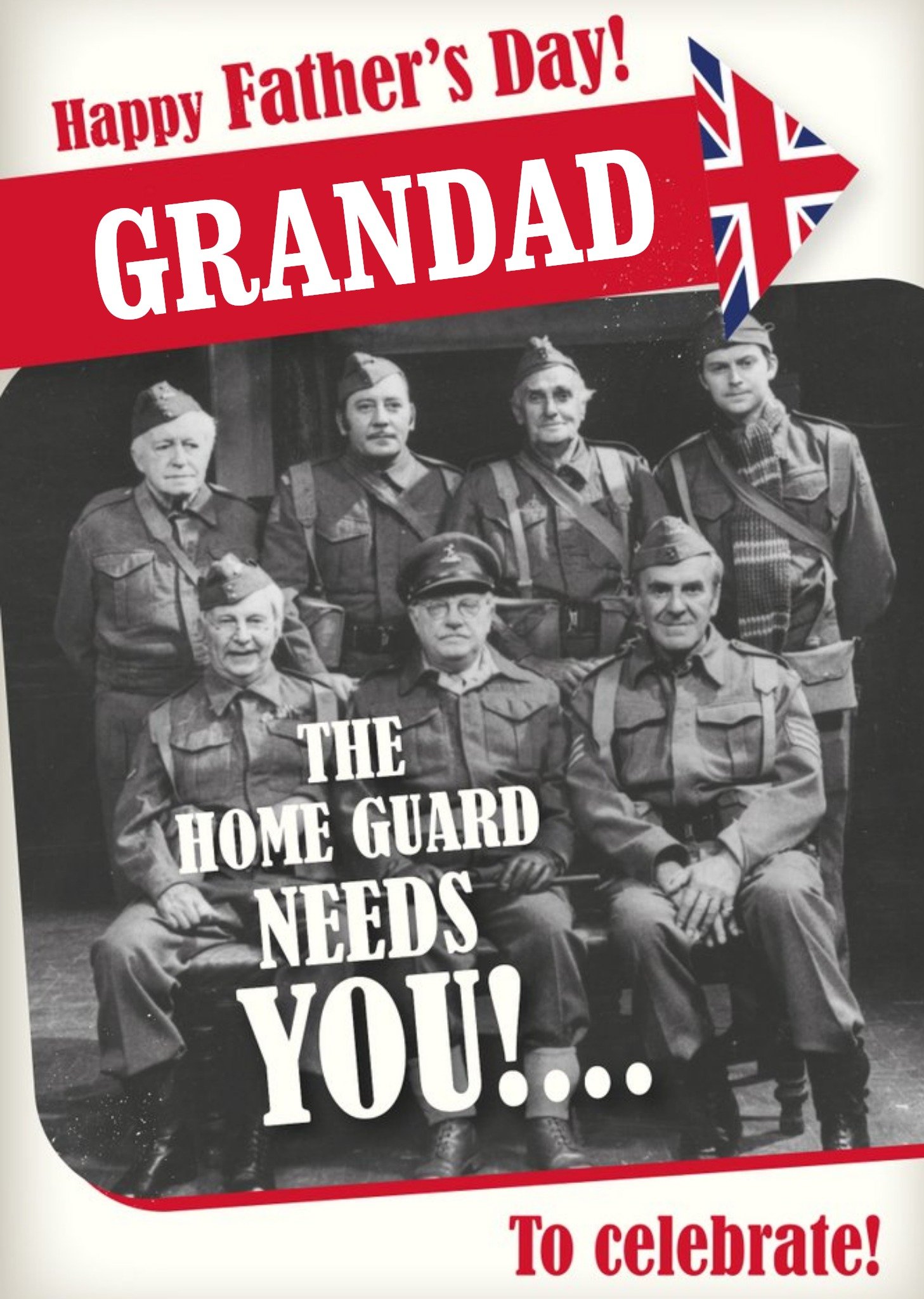 Retro Humour Dad's Army The Home Guard Needs You Father's Day Card, Large
