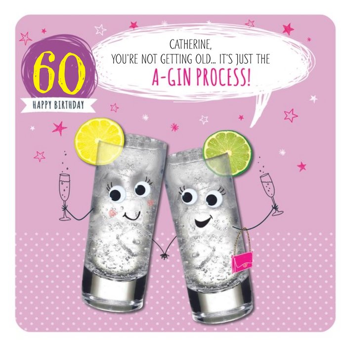 Personalised A Gin Process Happy 60Th Birthday Card