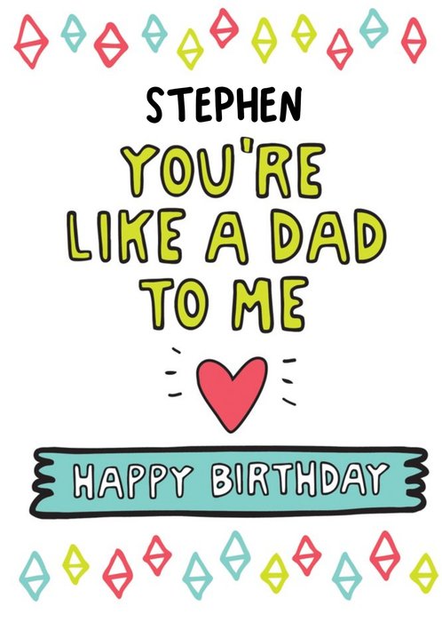 You're Like A Dad To Me Birthday Card