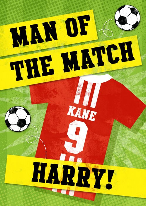 Man Of The Match Football Personalised Happy Birthday Card