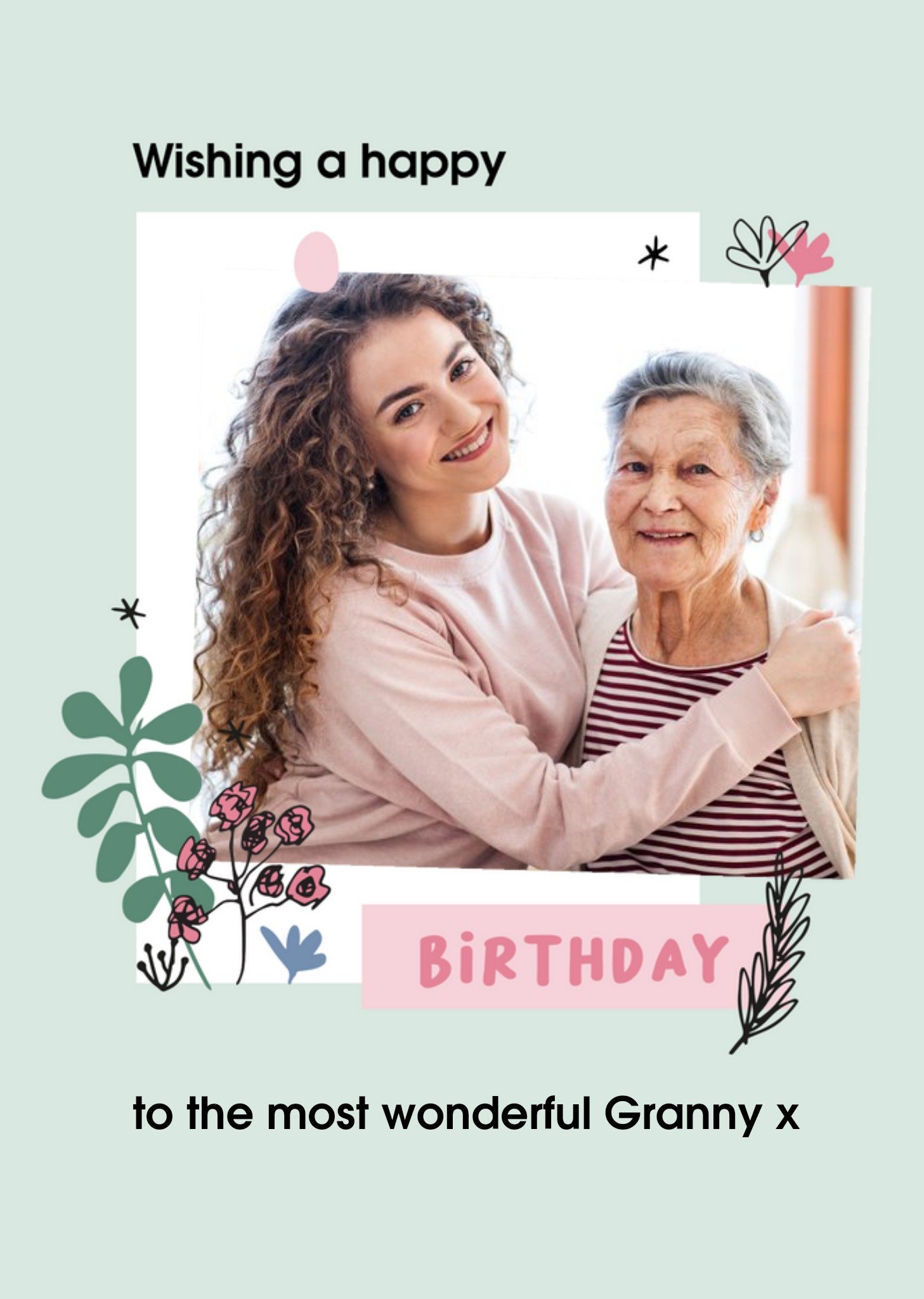 Cute Photo Upload To The Most Wonderful Granny Birthday Card