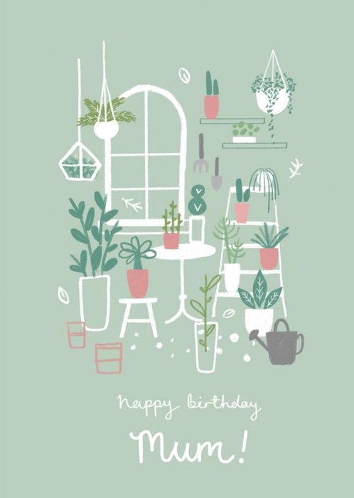 Illustrated House Plant Birthday Card