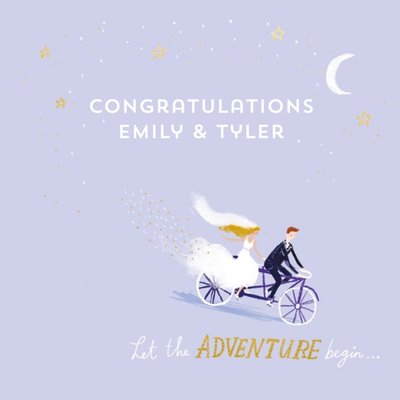 Ling Design Let the Adventure Being Wedding Day Card