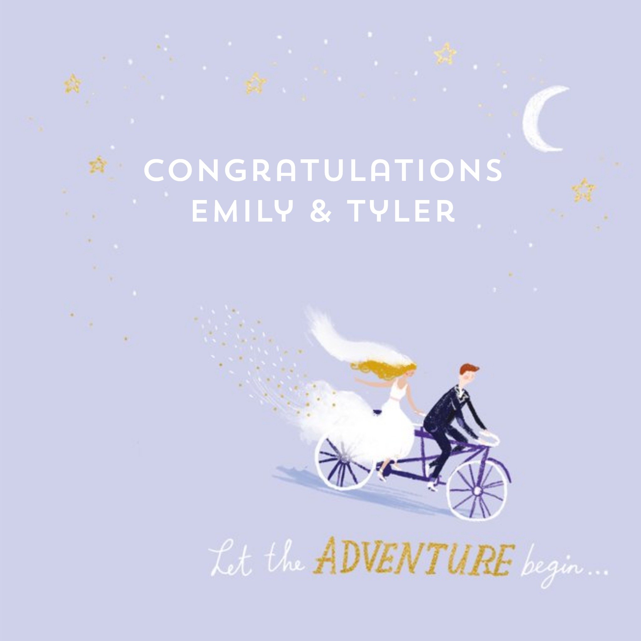 Ling Design Let The Adventure Being Wedding Day Card, Square