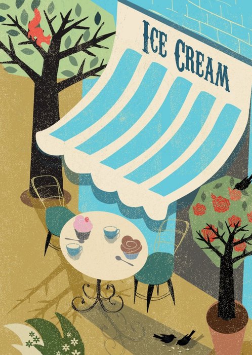 Retro Ice Cream Cafe Birthday Card