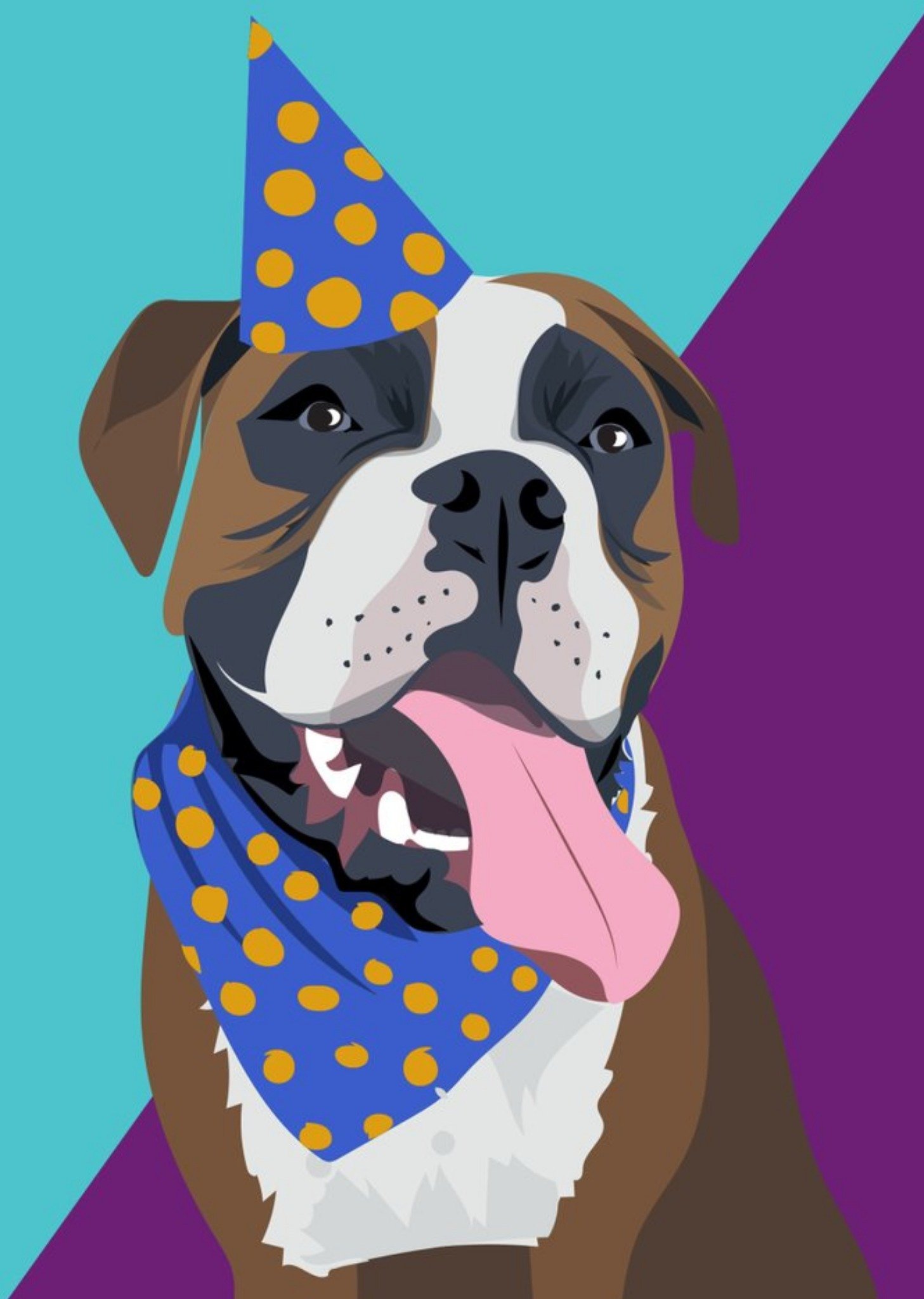 Illustrated Party Hat Boxer Card Ecard