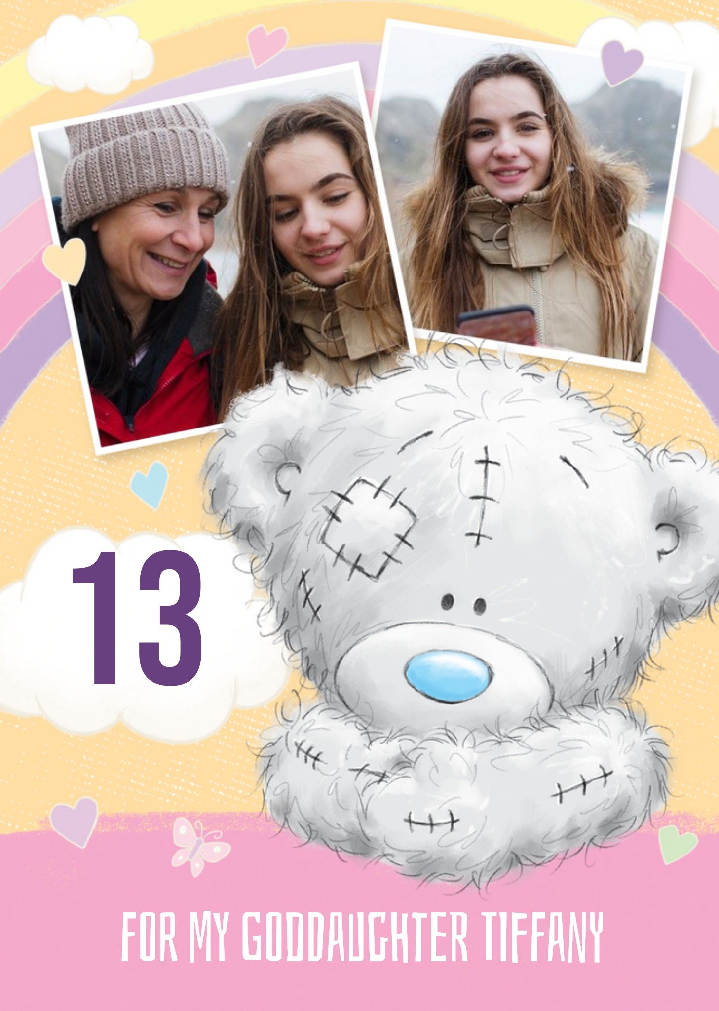 Me To You Cute Tatty Teddy Birthday Card - Goddaughter - Photo Upload, Large