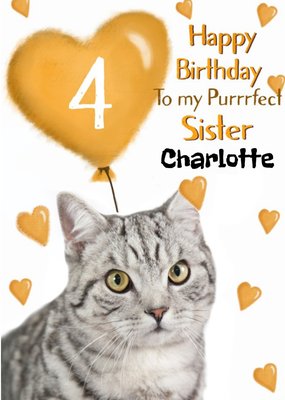 Alex Sharp Photography Cat Sister Female 4th Birthday Card